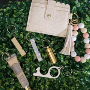 Peach wristlet wallet