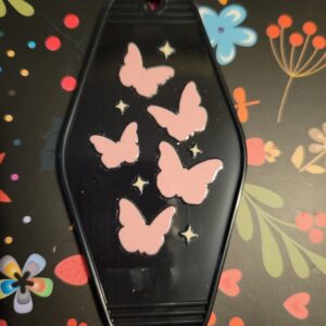 Butterfly motel keychain