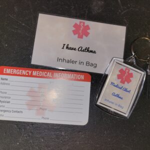 Matching keychain and laminated card...Asthma