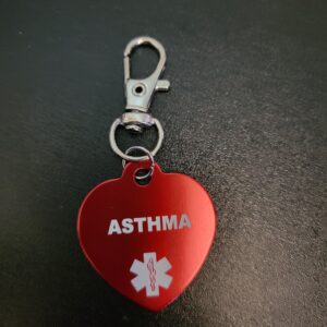 Red heart asthma keychain