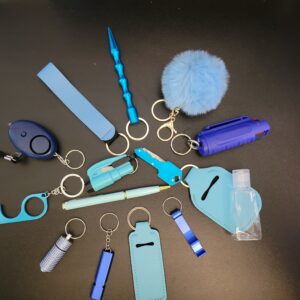 Blue with inkpen knife and pepper spray